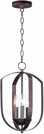 Maxim Lighting Provident 3-Light Chandelier | Oil Rubbed Bronze Finish | Steel Construction | Dining Room Chandelier | 10033OI