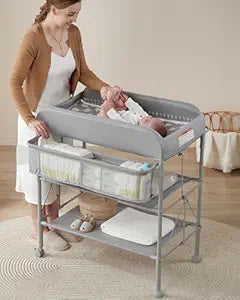 BEKA Diaper Changing Station, Portable Changing Table for Baby, Waterproof, Folding Portable Changing Station, Adjustable Height w/Organizer, Mobile Nursery Diaper Changing Table for Baby, Newborn