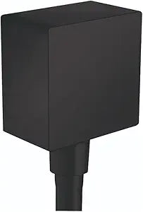 hansgrohe Square with Check Valves Upgrade 3-inch Matte Black, 26455671 Wall Outlet