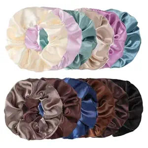 Scrunchie 12 Pcs Satin Silk Scrunchies for Women, Soft Hair Ties No Crease, Elastic Ponytail Holders with Assorted Colors, Silk Satin Scrunchy (2 per color)