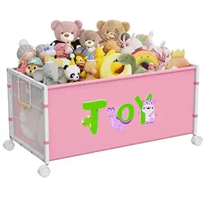 JBBTOOL Large Toy Box, Toy Storage Organizer for Kids, Toy Chest for Toddlers with 360 Wheels, Toybox for Living Room, Oxford Cloth Toy Box for Boys, Girls, Stuffed Animals, Clothes