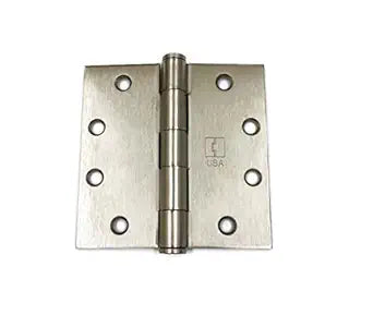 Hager Full Mortise Steel Hinge 1279 4.5 x 4.5 US15/646 (Satin Nickel) - Box of 3 Plain Bearing Hinges