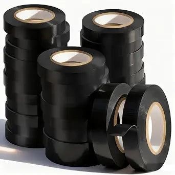 Eliamo 30 Pack Black Electrical Tape, 0.75 inch Wide x 66FT Long, Waterproof, Flame Retardant, High Temp Insulating Tape for Home, Industrial & DIY Repairs