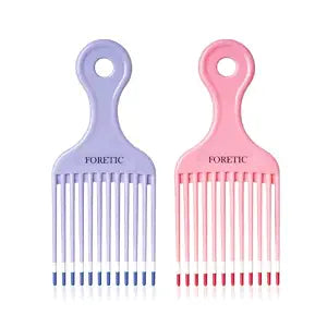 Smooth Hair Pick Comb for Curly, Thick, Medium to Long Hair, Facial Hair（Pink, Purple）