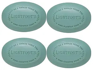 Lightfoot's Pine Soap for Men (Set of 4 Bars) All Natural Pine Scented Mens Athletic Soap for Body or Hands
