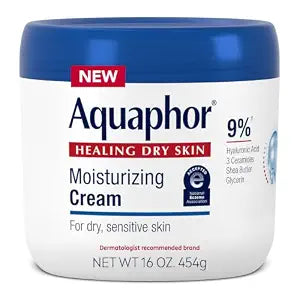 Aquaphor Moisturizing Face and Body Cream with Hyaluronic Acid, 16 OZ
