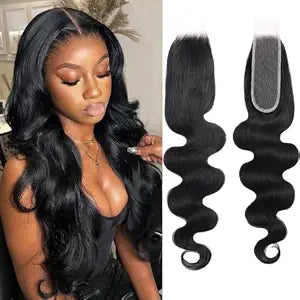 2x6 HD Lace Closure Human Hair Body Wave 10 Inch 2 by 6 Natural Black