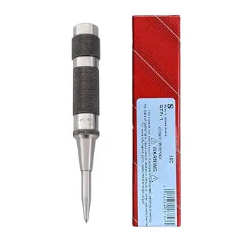 Starratt 18C Steel Automatic Center Punch with Adjustable Stroke, 5-1/4" Length Knurled Steel Handle,11/16" Punch Diameter Lightweight Center Tool