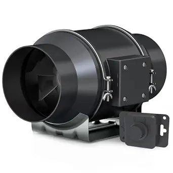 Toolazy 6 Inch Inline Duct Fan 405 CFM, Vent Booster Exhaust Fan with 0-100% Variable Speed Controller, EC Motor 31 dBA Quiet Ventilation Fan for Grow Tent, HVAC, Basement, Bathroom, Crawl Space