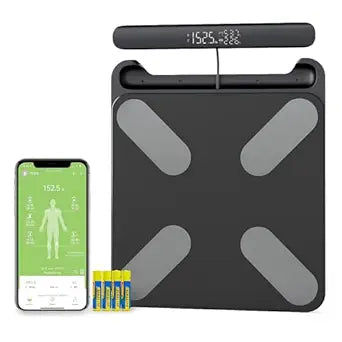 Fitdays Smart Scale for Body Weight and Fat Percentage FSA&HSA Eligible, 8-Electrode Digital Bathroom Scale with BMI, Body Fat & Muscle Mass to 28 Body Composition and Printable Body Analysis Report