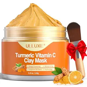 Turmeric Vitamin C Clay Mask for Dark Spots, Dull Skin, Face Mask Skincare