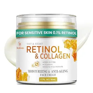 Retinol Cream for Face Anti Aging: Wrinkle Cream for Face Neck with Collagen Hyaluronic Acid - Night Moisturizer for Men Women - Facial Skin Care Gift for Women Wife Mother (1 Pack)