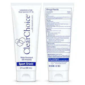 ClearChoice Sport Shield SPF 45 Zinc Oxide Face Sunscreen, Travel 2 Fl Oz
