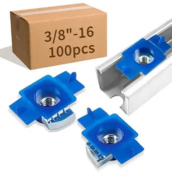 3/8"-16 100PCS Nylon Strut Channel Cone Nuts, Galvanized Channel