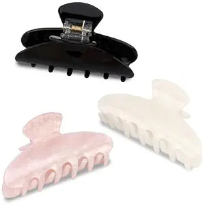 Hair Claw Clips for Women Acrylic Marbled Hair Clips for Thick Thin Hair Emi Cute Hair Accessories Teen Girl Gifts Stocking Stuffers (black,pink,white)