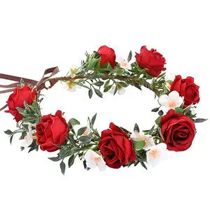 Rose Floral Crown, Girl Headband Decor, Wedding Hair Accessory