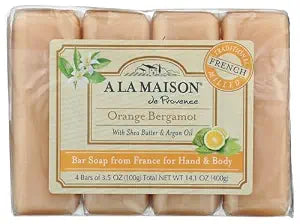 A LA MAISON Organge Bergamot Bar Soap, Natural Moisturizing Hand Soaps