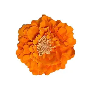 Women's Bohemia Peony Flowers Hairpin Hair Clip Flower Brooch for Travel Party Festivals PF-11 (Orange) (Pack of 1)