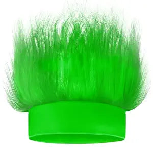 Novelty Place Green Hairy Costume Headband - Fun and Fuzzy Crazy Hair Wig Troll Hair Costume Accessories - Perfect for Sports Parties, Costume, Cosplay, and Halloween - Fit Kids, Teens and Adults