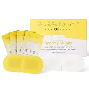 GlamBaby Warmy Winks Self-Heating Eye Mask for Kids – Heated Warm Compress for Dry Eyes, Irritation & Puffiness – Disposable Eye Mask for Children’s Eye Relief & Relaxation (1-Pack)