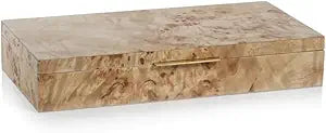 Zodax Deluxe Lined Burl Wood Veneer Box (Small)