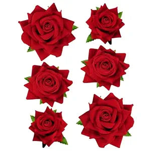 Topbuti 6 Pcs Rose Flower Hair Clip Rose Brooch Floral Hair Accessories for Woman Girls Flamenco Dancer Mexican Wedding Party Mother's Day Halloween Costume