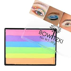 Bowitzki 50g Pastel Color Split Cake Water Activated eyeliner UV neon Graphic eye liner Hydra Liner Rainbow Easter Glow Face Body Paint Makeup