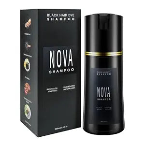 Hair Dye Shampoo & Champu Para Canas - Natural 3-in-1 Instant Gray Coverage for Men & Women (Black)