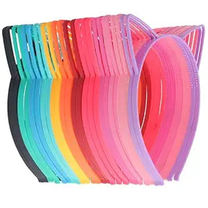 KICOSY 25Pcs Cat Ears Headbands for Women Plastic Kitty Hairbands Cat Ear Hair Hoops Halloween Decorations Hair Accessories for Women Favor for Party Costume Daily Wearing