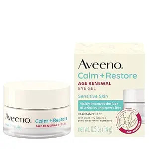 Aveeno Calm + Restore Age Renewal Eye Gel, Fragrance Free, 0.5 oz