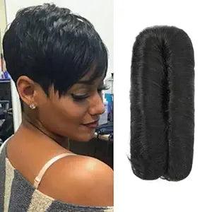28 Pieces Human Hair Weave Extensions with Top Closure Straight Short Hair Extension for Women Daily Use (1B#)
