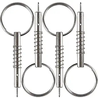 4 Pcs Quick Release Pin w/Drop Cam & Spring, Diameter 1/4"(6.3mm), Usable Length 1.3"(33mm), Overall Length 2"(51mm), Full 316 Stainless Steel, Bimini Top Pin, Marine Hardware