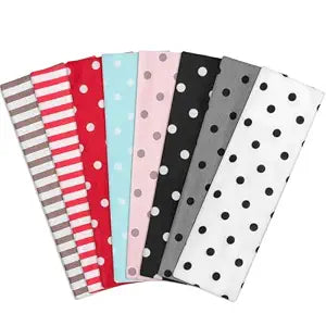 obeoby 8 Pcs Polka Dot Headbands for Y2k Outfits, Non-Slip Cloth Headband