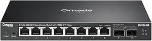 TP-Link Omada 8 Port 2.5G Switch, Easy Managed, 2*10G SFP+, VLAN, Auto Loop Prevention, IGMP Snooping, Fanless, Managed by Omada, Durable Metal w/ Shielded Ports(ES210X-M2)