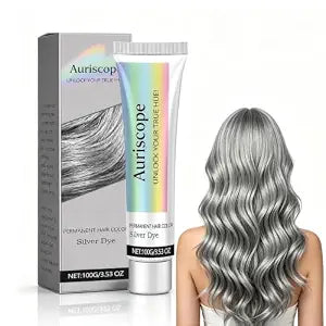 Silver Hair Dye, Metallic Silver Gray Hair Color for Bleached Hair, 3.53 Oz
