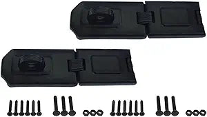 QCAA Extra Heavy Duty Concealed Safety Hasp, Flexible Link, with Hardened Staple, 6-1/4" Single Flexible, Black Coated, 2 Pack