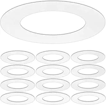 12 Pack Matte White Goof Trim Ring for 6" Inch Recessed Can Lighting Down Lights, Outer Diameter 8.07 Inches, Inner Diameter 6.2 Inches