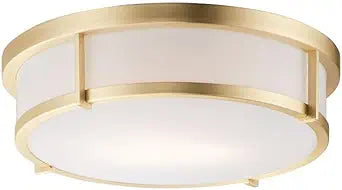 Maxim Lighting Rogue 3-Light Flush Mount | Satin Brass Finish | Polycarbonate Shade | Hallway Flush Mount Ceiling Light | 10270WTSBR