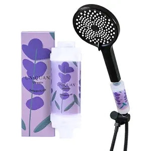 Vitamin C Shower Filter with Aromatherapy, Soften Hard Water, Chlorine & Flouride Removal, Skin & Hair Care, Easy Installation,Universal Fit, Eco-Friendly, Made in Korea (Purple Lavender)