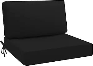 idee-home Outdoor Cushions for Patio Furniture, Outdoor Seat Cushion, Waterproof Hampton Bay Deep Seat Replacement Couch Chair Cushions for Garden Lawn Backyard Deck, 30 x 30 Black