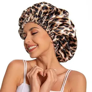 Edoneery Satin Bonnet for Sleeping Women, Double Layer Curly Hair Cap