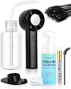 Obeyalash Lash Shampoo Kit, Oil-Free Eyelash Cleaner for Extensions Kit