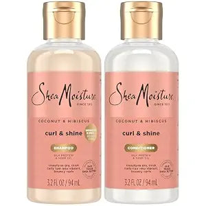 SheaMoisture Travel Shampoo and Conditioner for Curly Hair, 3.2 Oz Ea