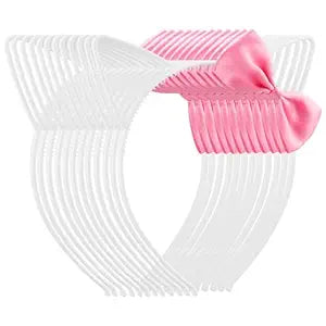 Chanaco 12Pcs Cat Ears Headbands Party Decorations Pink Bow Kitty Plastic Hair Accessories Cute White Headpieces Birthday Shower Favors Halloween Costume Kawaii Gifts