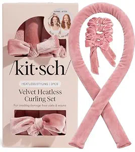 Kitsch Velvet Heatless Curls Overnight Set - Terracotta