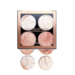 Makeup Revolution Cheek Kit, Take A Breather: 12 Shimmery Pink & Beige Cheek Shades in a Compact Palette
