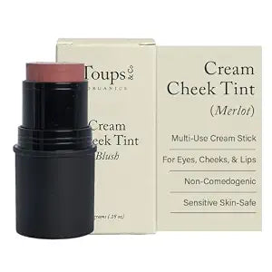 Toups & Co Cream Cheek Tint ï¿½ï¿½ï¿½ Merlot | Multi-Use Cream Blush for Cheeks, Lips & Eyes | Blendable Long-Lasting Color | Natural Radiant Finish | Non-Comedogeni