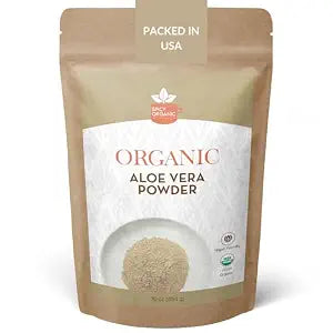 Organic Aloe Vera Powder for Skin & Hair – 16 oz. - Aloe Barbadensis - Nourishing Face Mask for Natural Beauty, USDA Certified Organic & Non-GMO