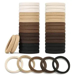 Mia Klein Hair Ties Black 100Count Extra Thick 5CM, Bulk Elastic Hair Bands for Thick Heavy Hair, Seamless Hair Accessories for Women, Girls, Ponytail Holder (Neutral Color)