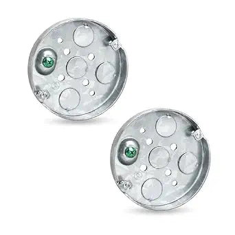 4 inch Round Ceiling Pan Metal Pancake Box for Outlets 2 Pack